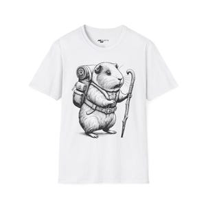 Adventurous Guinea Pig T-Shirt - Cute Animal Graphic Tee, Perfect for Nature Lovers, Gift for Pet Owners, Travel Enthusiasts, Hiking Shirt