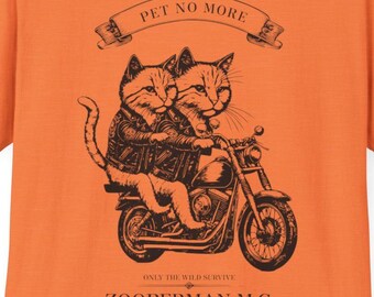 猫のバイクTシャツ：カップルへのバイカーギフト