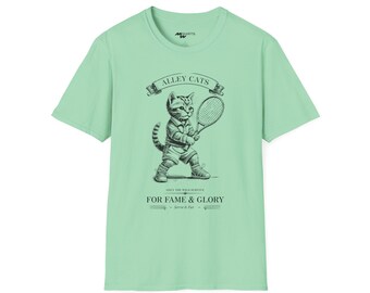 Alley Cats Tennis T-shirt: Unisex Graphic Tee for Animal Lovers - Etsy