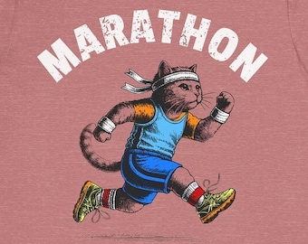 Jogging Cat T-Shirt: Marathon Motivational Design Runners Delight Gift