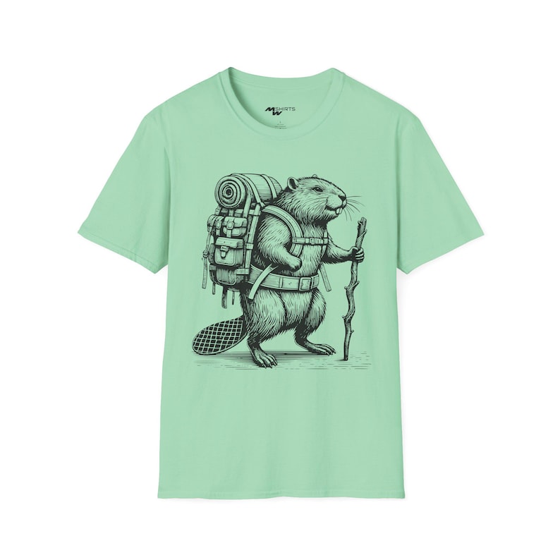 Camiseta gráfica de Castor aventurero: regalo de ropa de senderismo natural imagen 8