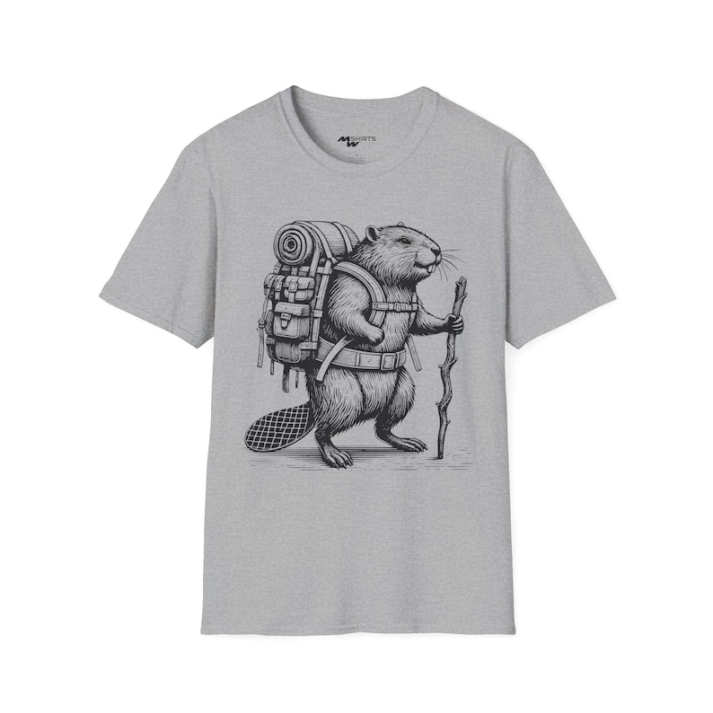 Camiseta gráfica de Castor aventurero: regalo de ropa de senderismo natural imagen 5