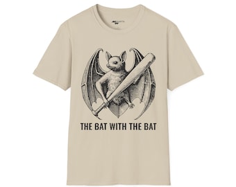 Engraving-style Bat T-shirt: Pun Humor Graphic Tee - Etsy