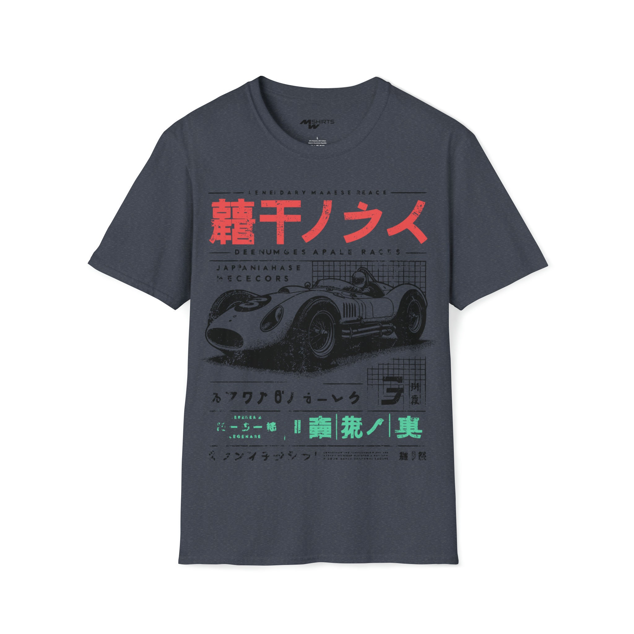 Retro Race Day - Vintage Japanese Racing Ad Tee/ Unisex Softstyle