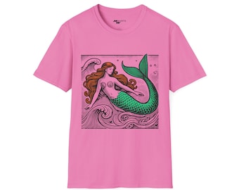 Vintage Meerjungfrau T-Shirt: Ocean Waves Graphic Tee