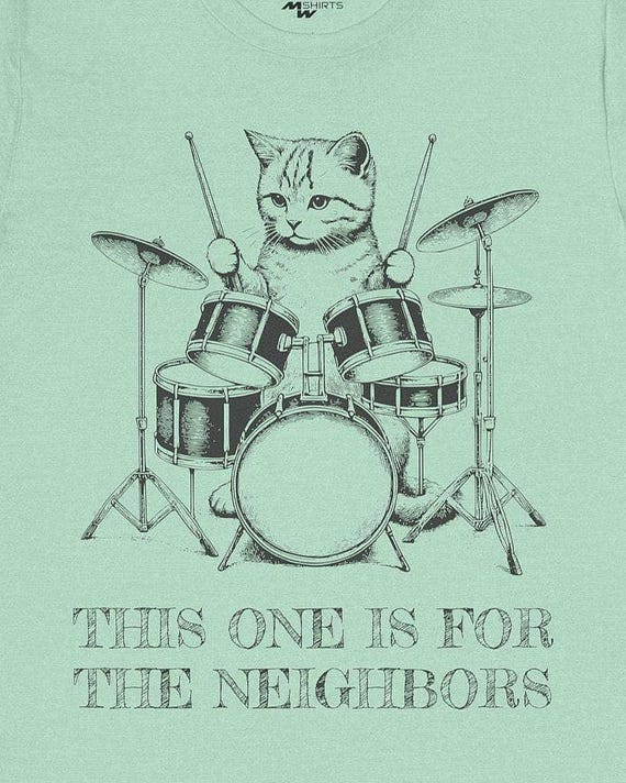 T-Shirt Chat Amusant Jouant Avec Note De Musique - Idéal Pour Amoureux Des Chats