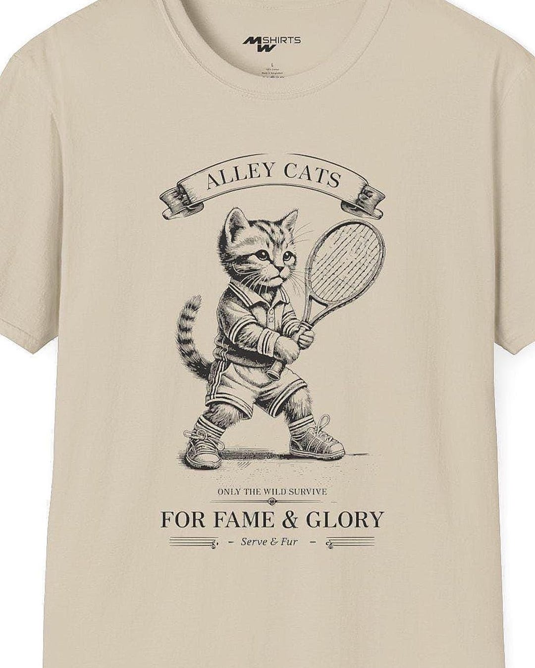 Alley Cats Tennis T-shirt: Unisex Graphic Tee for Animal Lovers - Etsy