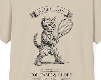 アレイキャッツ テニスTシャツ：動物好きのためのユニセックスグラフィックTシャツ