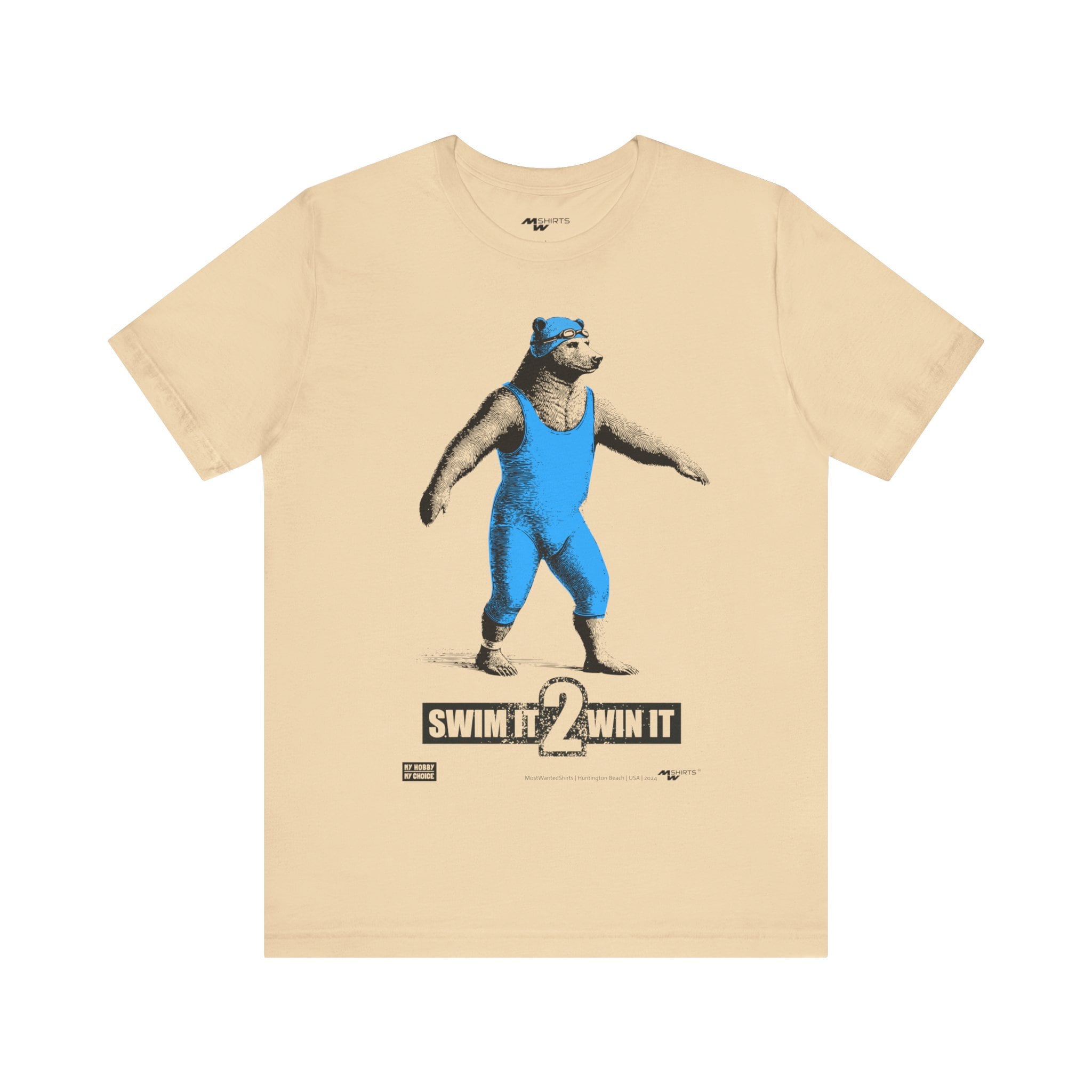 Swimming Bear T-shirt: Engraving Style 