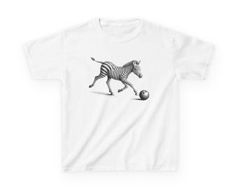 ゼブラプリントキッズTシャツ：楽しいコットンアニマルTシャツ