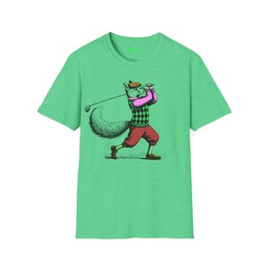 Thinking Out of Tee Box/ Koszulka golfowa w stylu grawerowania Fox/ Koszulka unisex w stylu Softstyle