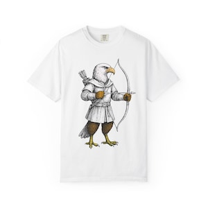 Vintage Archer Eagle Graphic Tee: Unisex Cotton Animal Lover Shirt