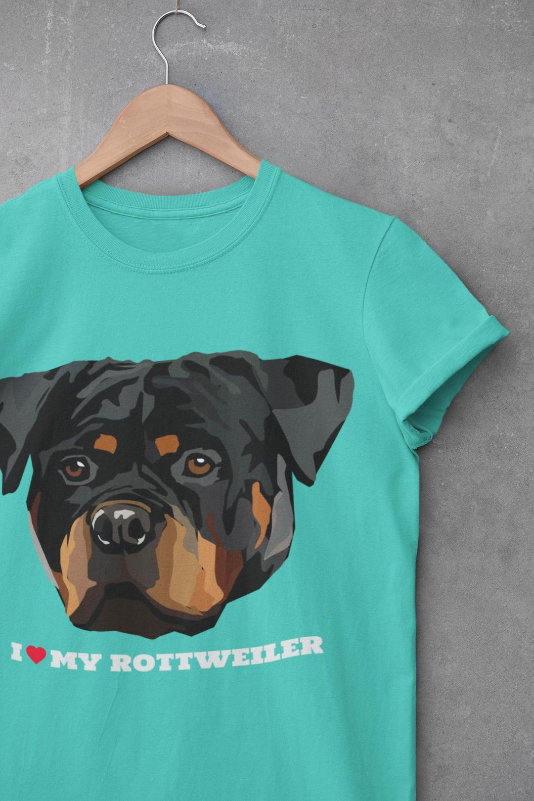 ロットワイラーが大好きTシャツ | ロットワイラー犬グラフィックT