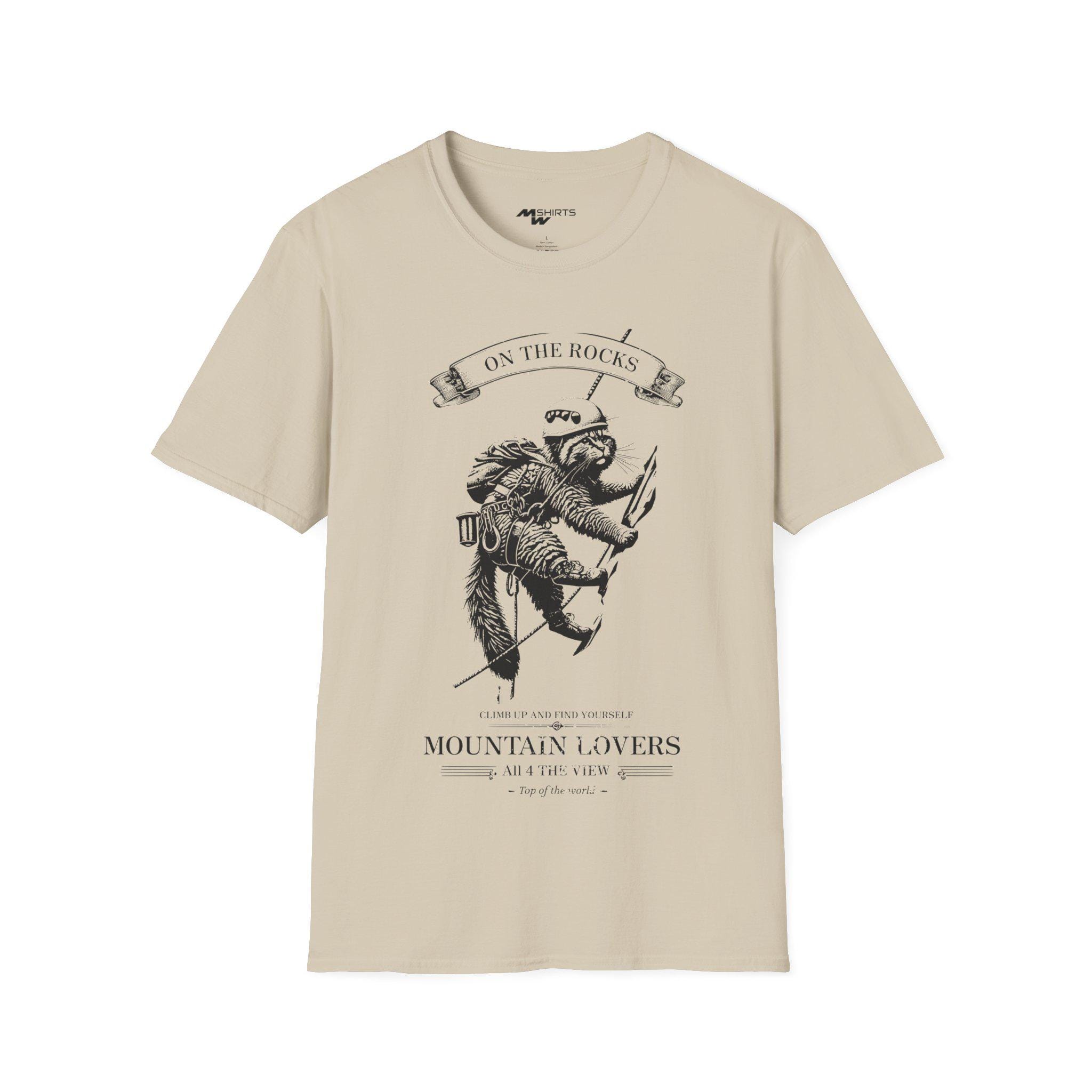 ON THE ROCKS Climbing Cat T-shirt - Alpinist Style Mountain