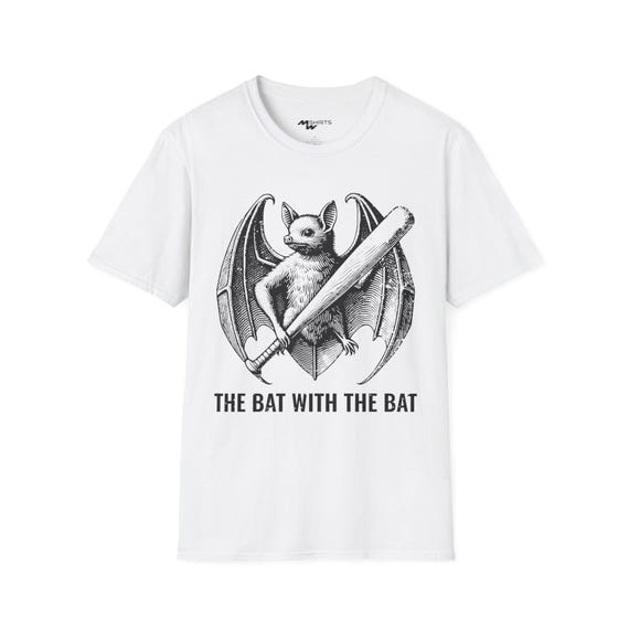 Engraving-style Bat T-shirt: Pun Humor Graphic Tee - Etsy