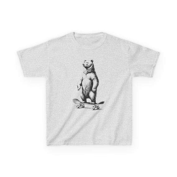 T-shirt enfant cool ours skateboard, t-shirt graphique, cadeau d