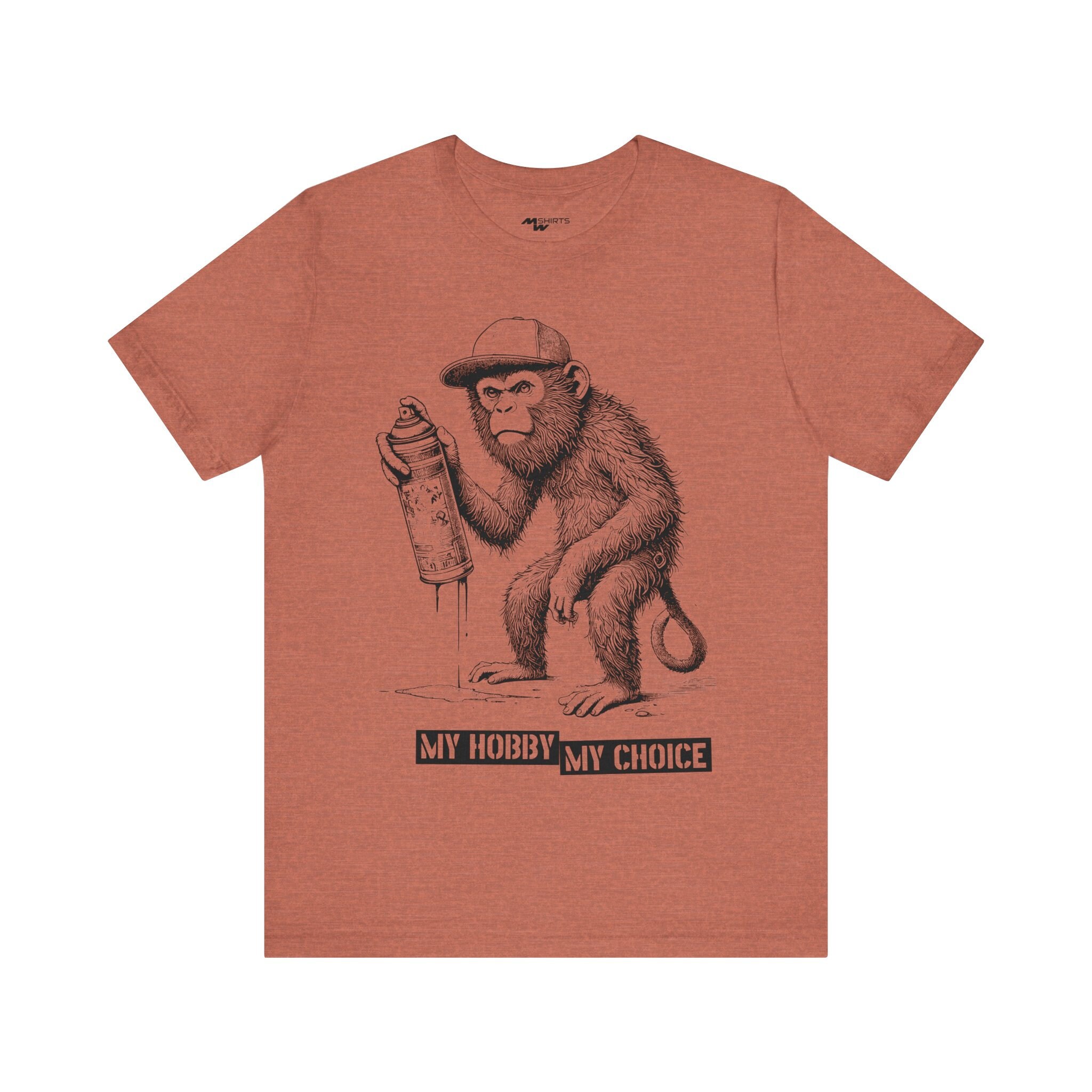 Graffiti Monkey T-shirt - Copper Engraving Vintage Style/ Unisex
