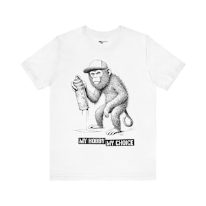 Graffiti Monkey T-Shirt - Copper Engraving Vintage Style/ Unisex Jersey Short Sleeve Tee