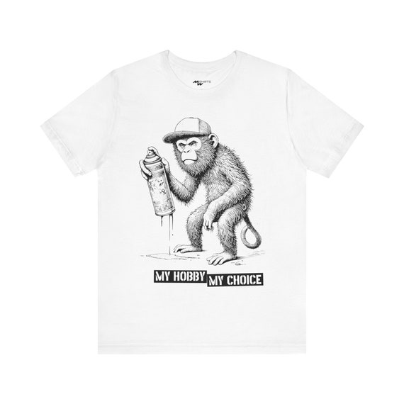Graffiti Monkey T-shirt - Copper Engraving Vintage Style/ Unisex