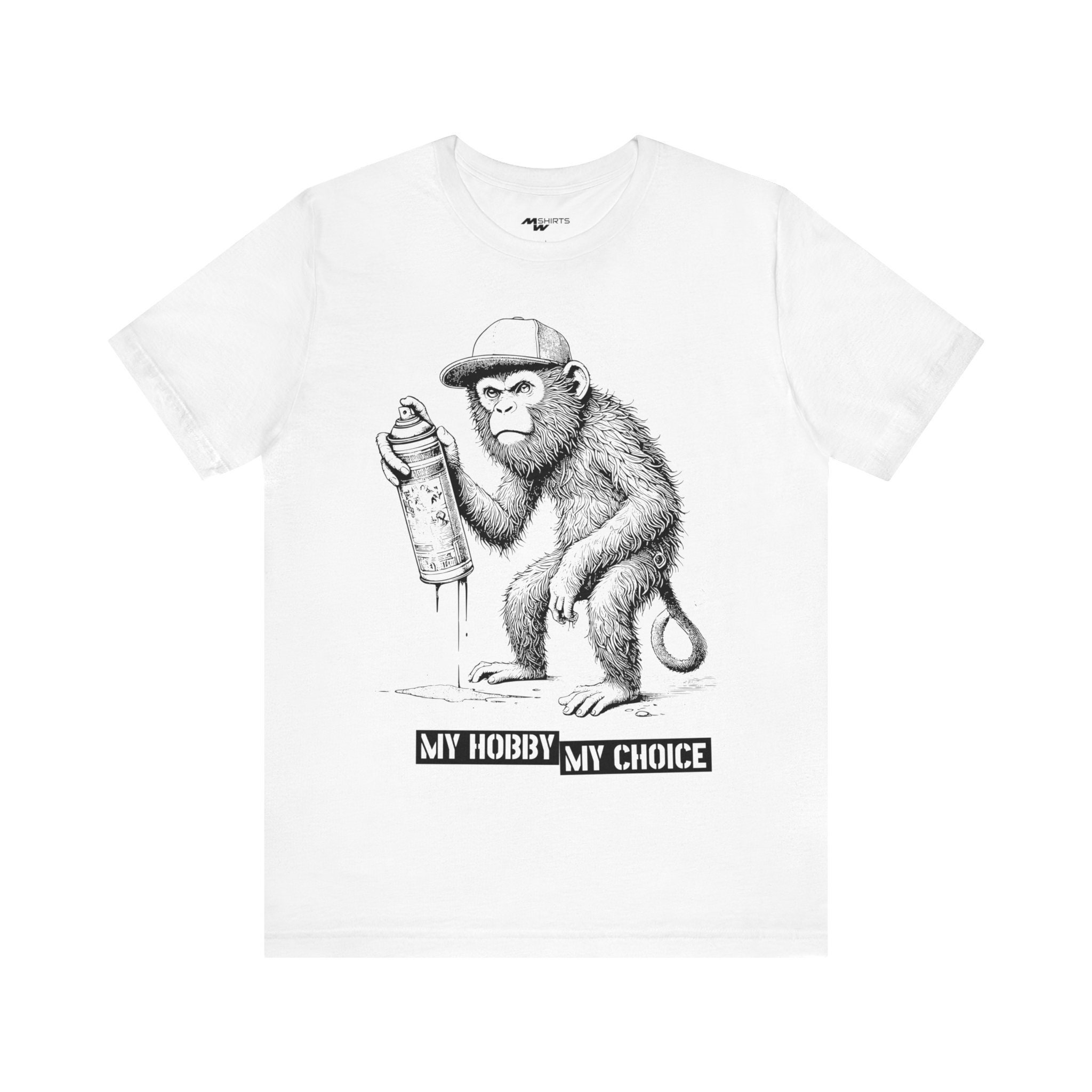 Graffiti Monkey T-shirt - Copper Engraving Vintage Style/ Unisex