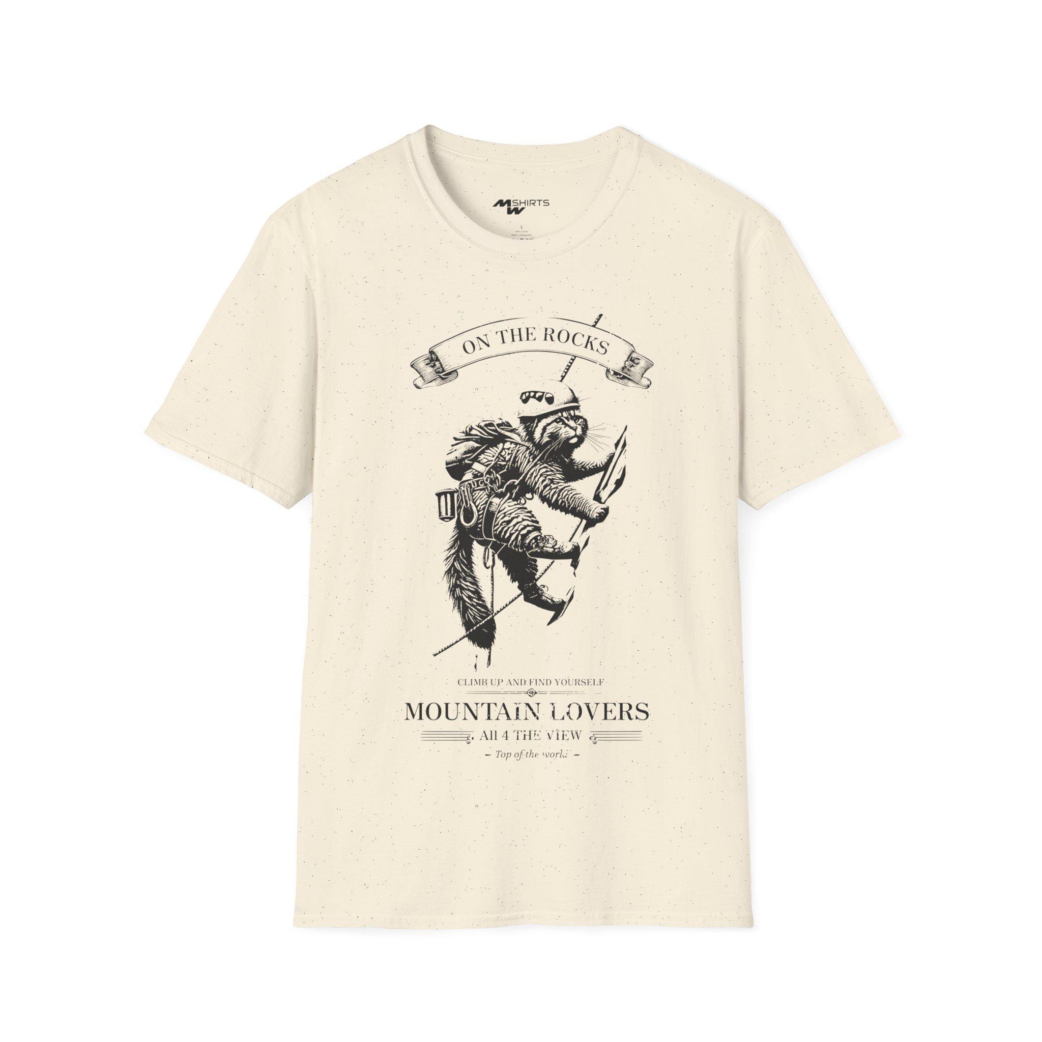 ON THE ROCKS Climbing Cat T-shirt - Alpinist Style Mountain