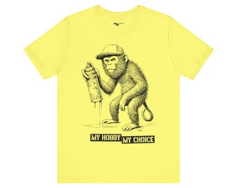 Graffiti Monkey T-shirt - Copper Engraving Vintage Style/ Unisex