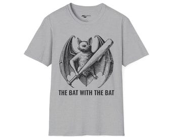 Engraving-style Bat T-shirt: Pun Humor Graphic Tee - Etsy