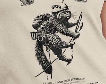ON THE ROCKS Climbing Cat T-shirt - Alpinist Style Mountain