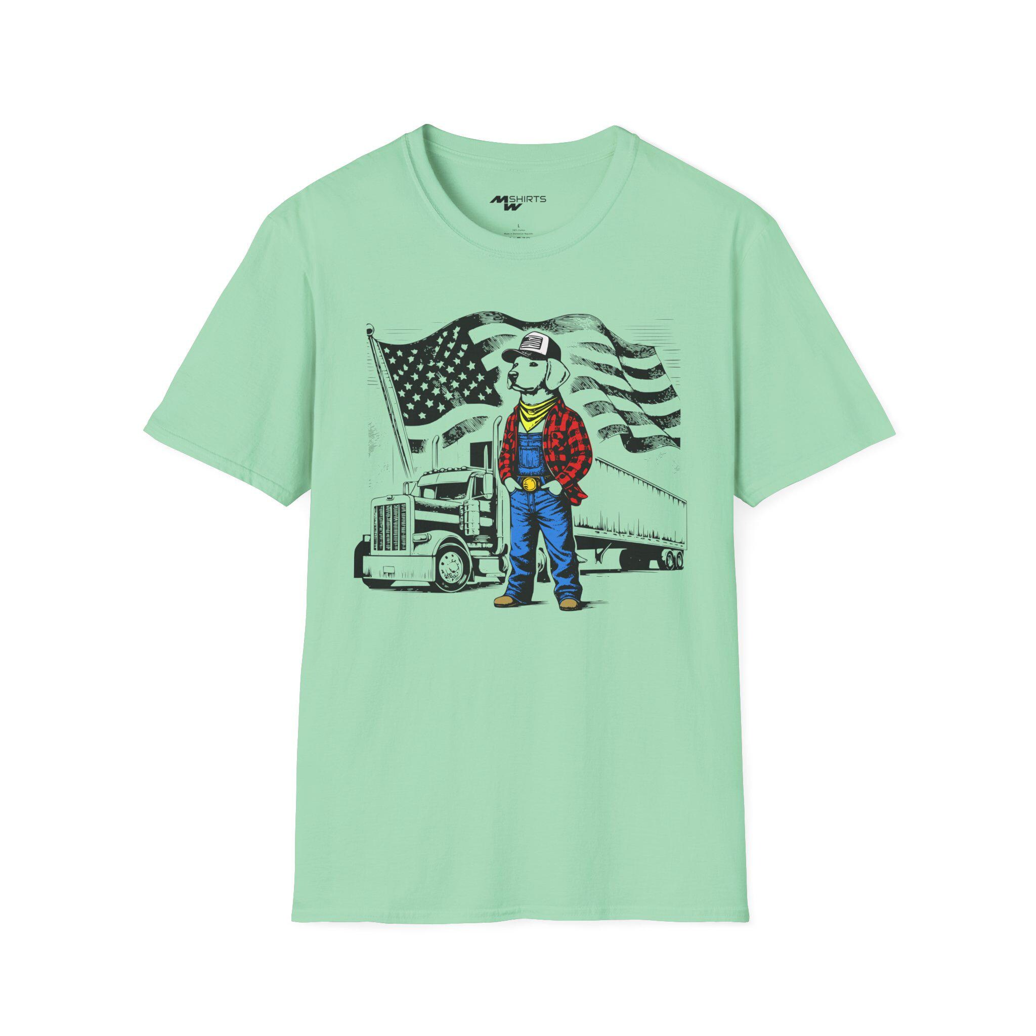 ヴィンテージ トラッカー ドッグ T シャツ - セミトラックとアメリカ