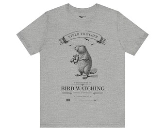 XTREM TWITCHER Birdwatcher Beaver Series T-Shirt - Vintage Engraving Style Birding
