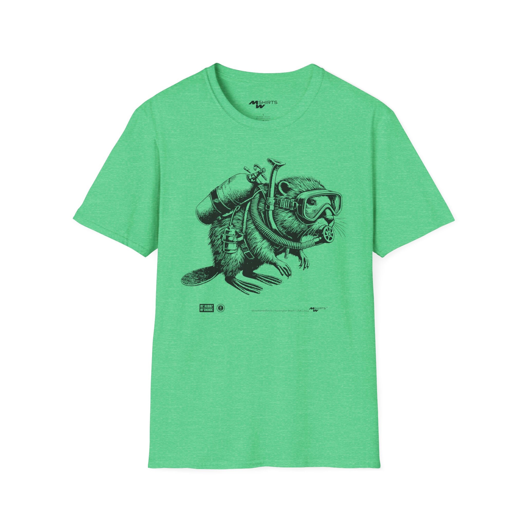 スキューバダイビングビーバーTシャツ - ヴィンテージ銅版画スタイル 