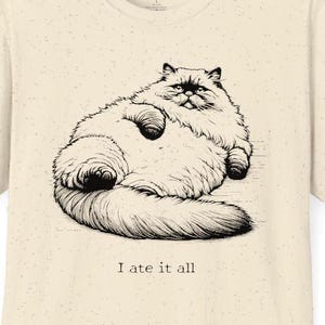 I Ate It All Fat Cat T-Shirt/ Unisex Softstyle T-Shirt