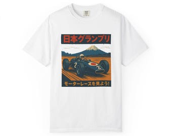 Japanisches Grand-Prix-T-Shirt: Retro Rennwagen-T-Shirt, Motorsportbekleidung