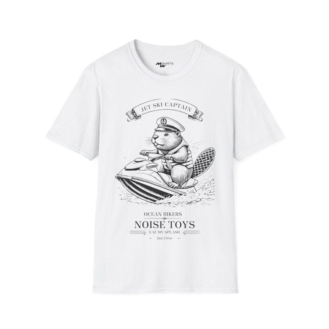 Jet Ski Captain Beaver T-shirt: Unisex Softstyle Tee - Etsy