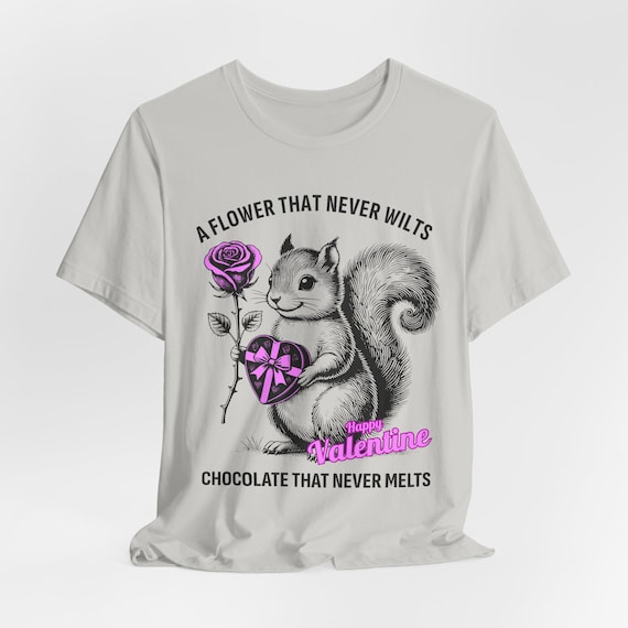 Squirrel Holding Heart Box T-shirt | 'A Flower That Never Wilts