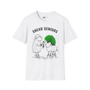 Funny Sheep Mohawk T-Shirt: Shear Genius Graphic Tee