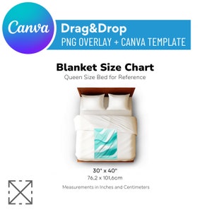 Blanket Size Chart Mockup Small, Blanket Size Chart, Blanket Mockup, Minky, Velvet, Drag and Drop, Mockup Bundle, PNG, Canva template, Canva