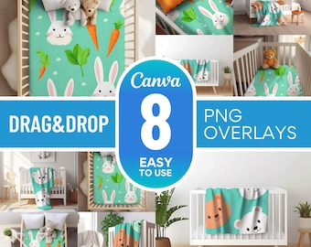 8 Decke Mockups, Decke Mockups, Ziehen und ablegen Mockups, Mockup Bundle, PNG, Canva Overlay, Sherpa, Samt, Fleece, Minky, Mikrofaser