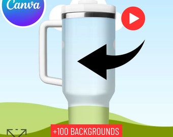 Spinning 40oz Tumbler Mockup Change Background, Spinning 40oz Tumbler Mockup, Rotating 40oz Tumbler Mockup, 40 oz Tumbler Mockup, White