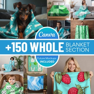 150+ Blanket Mockup Mega Bundle, Whole Shop, Canva Overlay, Sherpa, Velvet, Fleece, Minky, Microfiber, Plush, Drag and Drop, Mockup Bundle