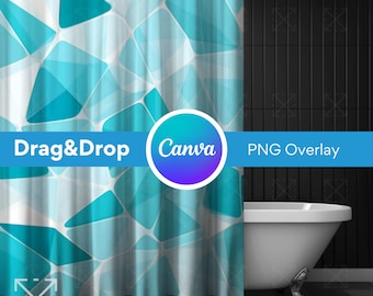 Shower Curtain Mockup, Curtain Mockup, Curtain Mockups, Drag and Drop Mockup, PNG, Canva Overlay, Digital, Canva Mockup, Easy Use, Canva 3
