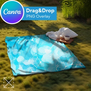 Picnic Blanket Mockup, Blanket Mockups, Drag and Drop, Mockup Bundle, PNG, Canva Overlay, Sherpa, Fleece, Minky, Microfiber, Summer, Canva 4