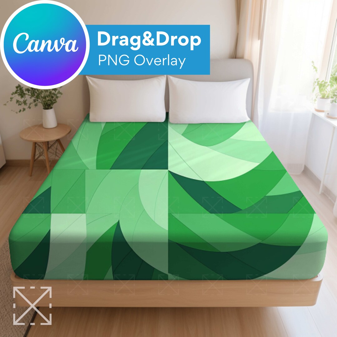 Tight Bed Blanket Mockup, Blanket Mockups, Drag and Drop, PNG, Canva