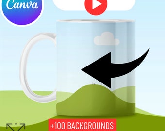 Spinning 11oz Mug Mockup Change Background, Spinning Mug Mockup, Video Mug Mockup, Rotating 11oz Mug Mockup, Rotating, White Mug Mockup