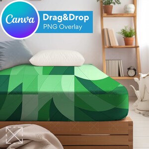 Tight Bed Blanket Mockup, Blanket Mockups, Drag and Drop, PNG, Canva Overlay, Sherpa, Velvet Plush, Fleece, Minky Blanket, Microfiber 3