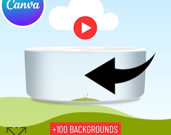 Spinning 16 oz Pet Bowl Mockup, Rotating 16 oz Pet Bowl, Video Pet Bowl Template, Animation Pet Bowl Canva, Animated 16 oz Pet Bowl, Large