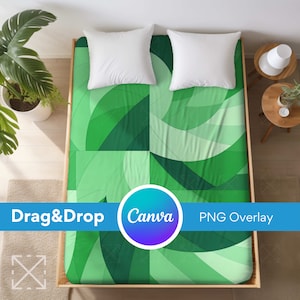 Tight Bed Blanket Mockup, Blanket Mockups, Drag and Drop, PNG, Canva Overlay, Sherpa, Velvet Plush, Fleece, Minky Blanket, Microfiber 1