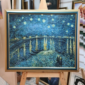Vincent van Gogh – The Starry Night over the Rhône - 100 % hand-painted reproduction