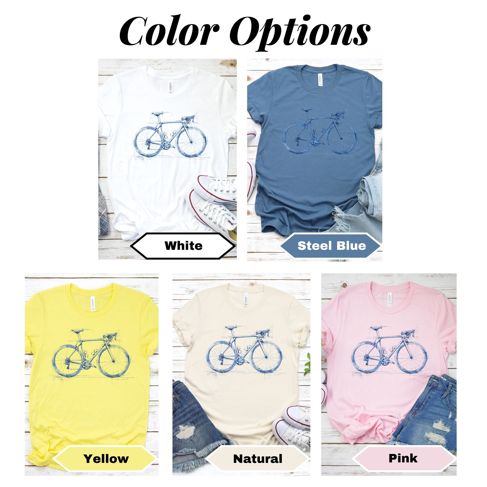 Road Bike Cycling T-shirt: Artistic Blue Bike Sketch for