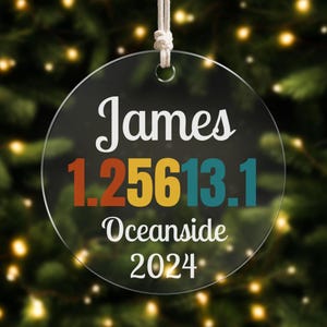 Personalized Half Full Triathlon Ornament - Custom Name, Race, and Year Keepsake with 70.3 Distances: 1.2 Swim, 56 Bike, 13.1 Run